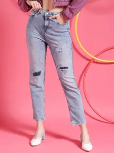 Freehand Women Blue Straight Fit Mid-Rise Stretchable Jeans