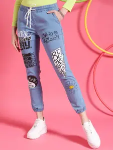Freehand Women Blue Printed Mid-Rise Stretchable Jeans