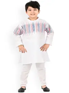 BAESD Boys Striped Pure Cotton Kurta with Pyjamas