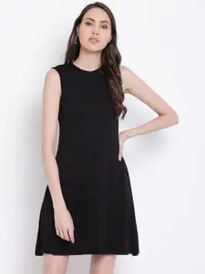 BAESD Round Neck Sleeveless Cotton A-Line Dress