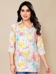 PYARI - A style for every story Floral Printed Shirt Collar Cotton Top