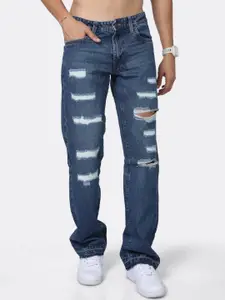 BADMAASH Men Jean Relaxed Fit Highly Distressed Light Fade Stretchable Jeans
