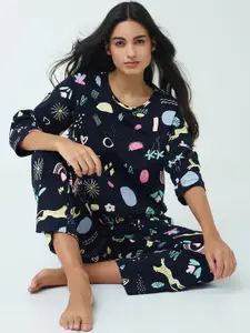 I like me Printed Round Neck Pure Cotton Night suit