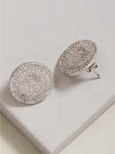 Rhea Rhodium-Plated Cubic Zirconia Stud Earrings