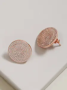 Rhea Rose Gold Plated Cubic Zirconia Studded Drop Earrings