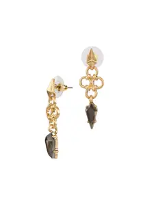 Rhea Gold Plated Crystals Studded Drop Earrings