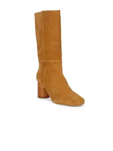Saint G Women High Top Genuine Leather Block-Heel Regular Boots