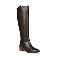Saint G Women High Top Genuine Leather Block Heel Regular Boots