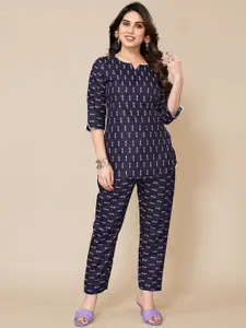 PYARI - A style for every story Abstract Printed Top & Trousers Co-Ords Set