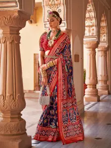 elora Ethnic Motifs Printed Patola Saree