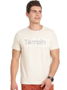 Indian Terrain Typography Printed Cotton T-shirt