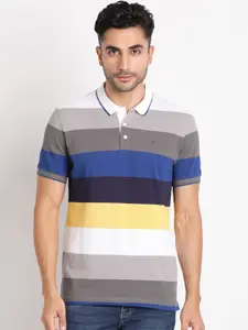 Indian Terrain Striped Polo Collar T-shirt