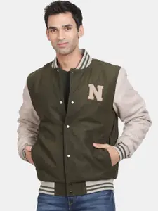 t-base Colourblocked Stand Collar Long Sleeve Insulator Varsity Jacket