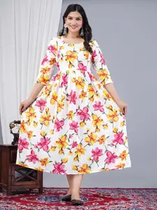 BAESD Floral Printed Maternity Fit & Flare Dress
