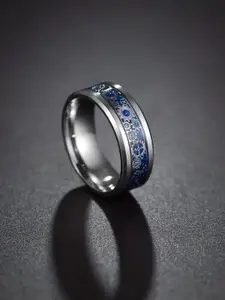 VIEN Men Silver-Plated Stainless Steel Mechanical Gear Wheel Finger Ring