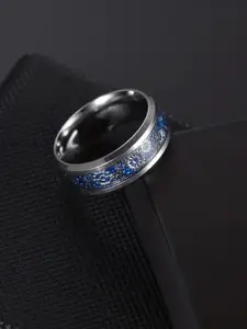 VIEN Men Silver-Plated Stainless Steel Mechanical Gear Wheel Finger Ring