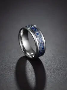 VIEN Men Silver-Plated Stainless Steel Mechanical Gear Wheel Finger Ring
