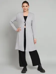 Chemistry Self Design Longline Woollen Open Front Shrug
