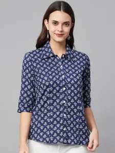 KALINI Comfort Ethnic Motifs Printed Cotton Casual Shirt