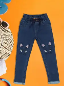 A-Okay Girls Printed Slim Fit High-Rise Jeans