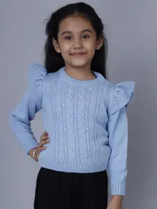 JoE Hazel Girls Cable Knit Acrylic Pullover