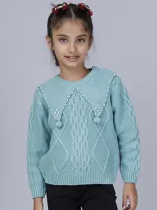 JoE Hazel Girls Cable Knit Acrylic Pullover