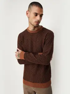 max Self Design Pure Cotton Sweater