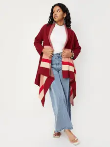 max Colourblocked Acrylic Open Front Longline Shrug