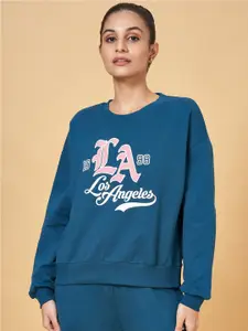 Ajile by Pantaloons Typography Printed Cotton Pullover Sweatshirt