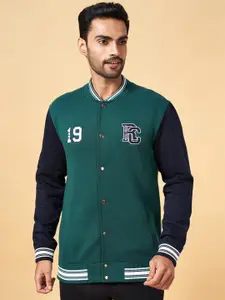 BYFORD by Pantaloons Typography Printed Mandarin Collar Varsity Jacket