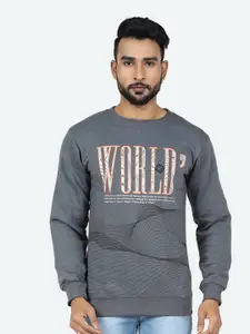 GAME BEGINS Typography Printed Fleece Sweatshirt