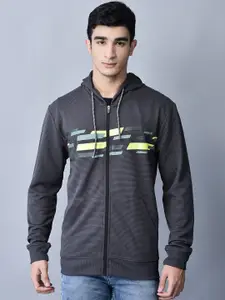 Shiv Naresh Geometric Printed Hooded Sporty Jacket