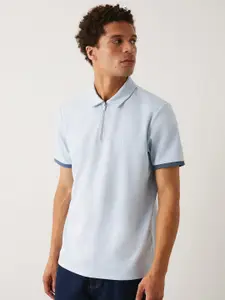 Burton Men Embroidered Zip-Neck Polo Collar T-shirt