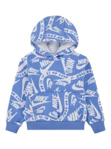 Nike Boys Brand Logo Printed Hooded Cotton Pullover Sweatshirt