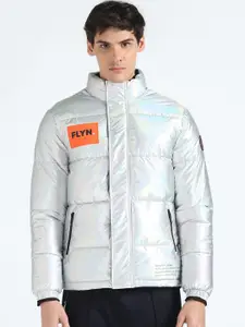 Flying Machine Stand Collar Long Sleeves Puffer Jacket