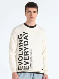 Flying Machine Typography Printed Cotton Pullover