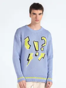 Flying Machine Graphic Printed Pure Cotton Pullover