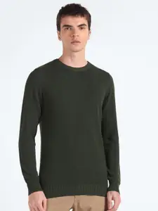 Flying Machine Ribbed Pure Cotton Pullover Sweater