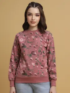 FOREVER 21 Floral Printed Pullover Sweatshirt