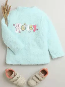 Tiny Girl Sequined Self-Design Top