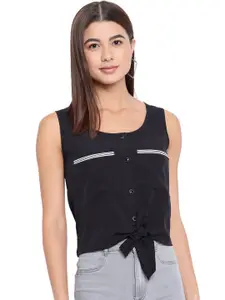 BAESD Sleeveless Tie-Up Detailed Shirt Style Top