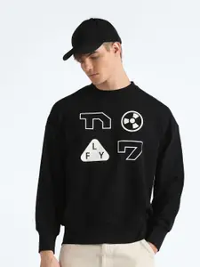 Flying Machine Graphic Printed Round Neck Cotton Pullover