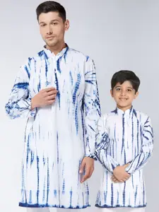 VASTRAMAY Tie & Dyed Pure Cotton Straight Kurta