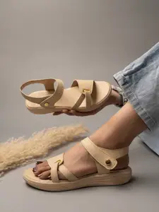 Stylestry Textured Open Toe Flatform Heels