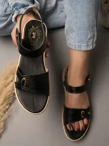 Stylestry Textured Open Toe Flatform Heels