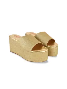 Stylestry Embellished Open Toe Flatform Heels