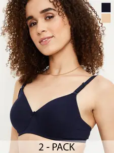 max Pack Of 2 Full Coverage Lightly Padded T-shirt Bra With All Day Comfort