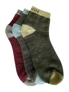 WROGN Men Pack Of 3 Patterned Ankle-Length Socks