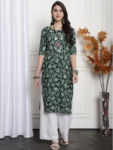 7Threads Floral Printed Straight Kurta