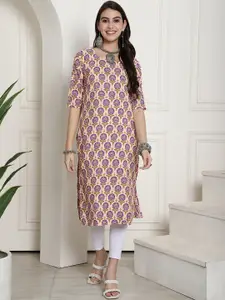 7Threads Ethnic Motifs Printed Straight Kurta